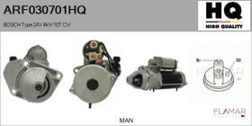 HQ ARF030701HQ - MOTOR DE ARRANQUE BOSCH TYPE 24V 4KW 10T CW