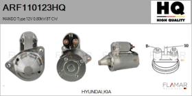 HQ ARF110123HQ - MOTOR DE ARRANQUE MANDO TYPE 12V 0,80KW 8T CW