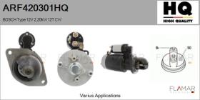 HQ ARF420301HQ - MOTOR DE ARRANQUE BOSCH TYPE 12V 2,20KW 12T CW