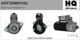 HQ ARF520001HQ - MOTOR DE ARRANQUE BOSCH TYPE 12V 2,50KW 9T CCW