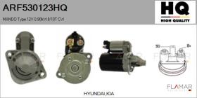HQ ARF530123HQ - MOTOR DE ARRANQUE MANDO TYPE 12V 0,90KW 8/10T CW