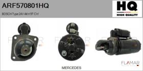 HQ ARF570801HQ - MOTOR DE ARRANQUE BOSCH TYPE 24V