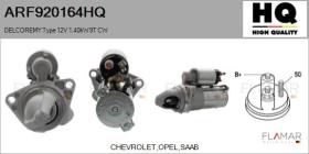 HQ ARF920164HQ - MOTOR DE ARRANQUE DELCOREMY TYPE 12V 1,40KW 9T CW