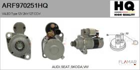 HQ ARF970251HQ - MOTOR DE ARRANQUE VALEO TYPE 12V 2KW 12T CCW