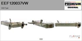 VW EEF120037VW - ELEMENTO ENFRIADOR,RECICLAJE GASES ESCAPE VAG TYPE