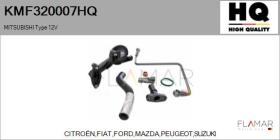 HQ KMF320007HQ - JUEGO MONTAJE TURBOCOMPRESOR PSA TYPE 12V