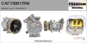 RENAULT NISSAN CAF730017RN - COMPRESOR AIRE ACONDICIONADO