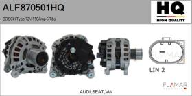 HQ ALF870501HQ - ALTERNADOR