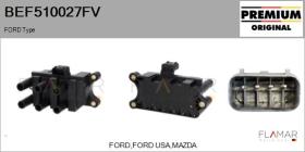 FORD-VOLVO-SAAB BEF510027FV - BOBINA ENCENDIDO