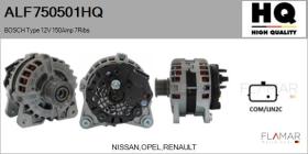 HQ ALF750501HQ - ALTERNADOR