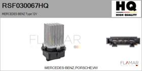 HQ RSF030067HQ - RESISTENCIA VENTILADOR CALEFACCION