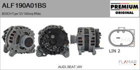 BOSCH ALF190A01BS - ALTERNADOR
