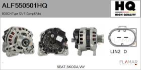 HQ ALF550501HQ - ALTERNADOR