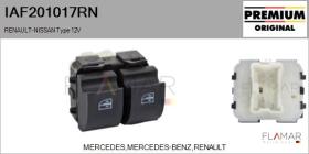 RENAULT NISSAN IAF201017RN - INTERRUPTOR, ELEVALUNAS