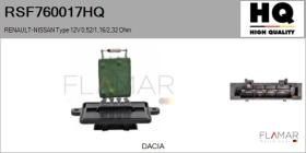 HQ RSF760017HQ - RESITENCIA, VENTILADOR HABITáCULO